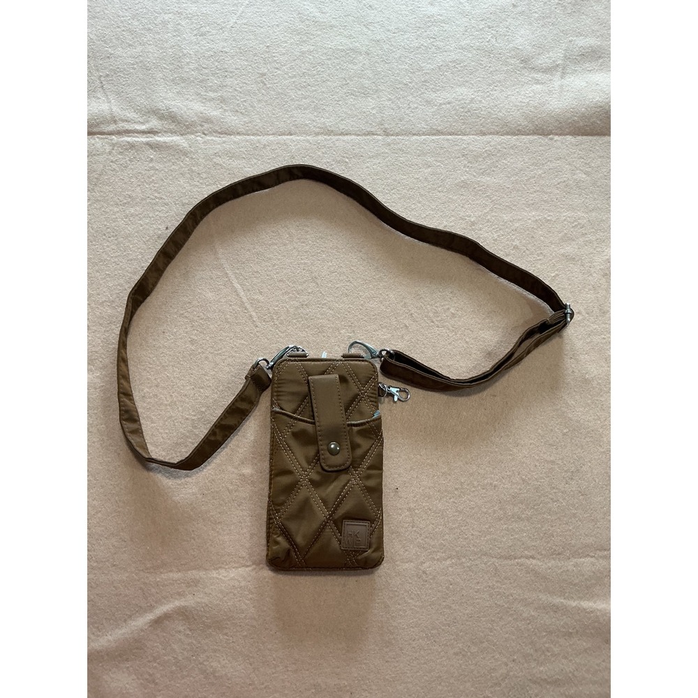 HKWP Phone Crossbody Bag Women OS Brown Excellent Quilted Nylon Wallet